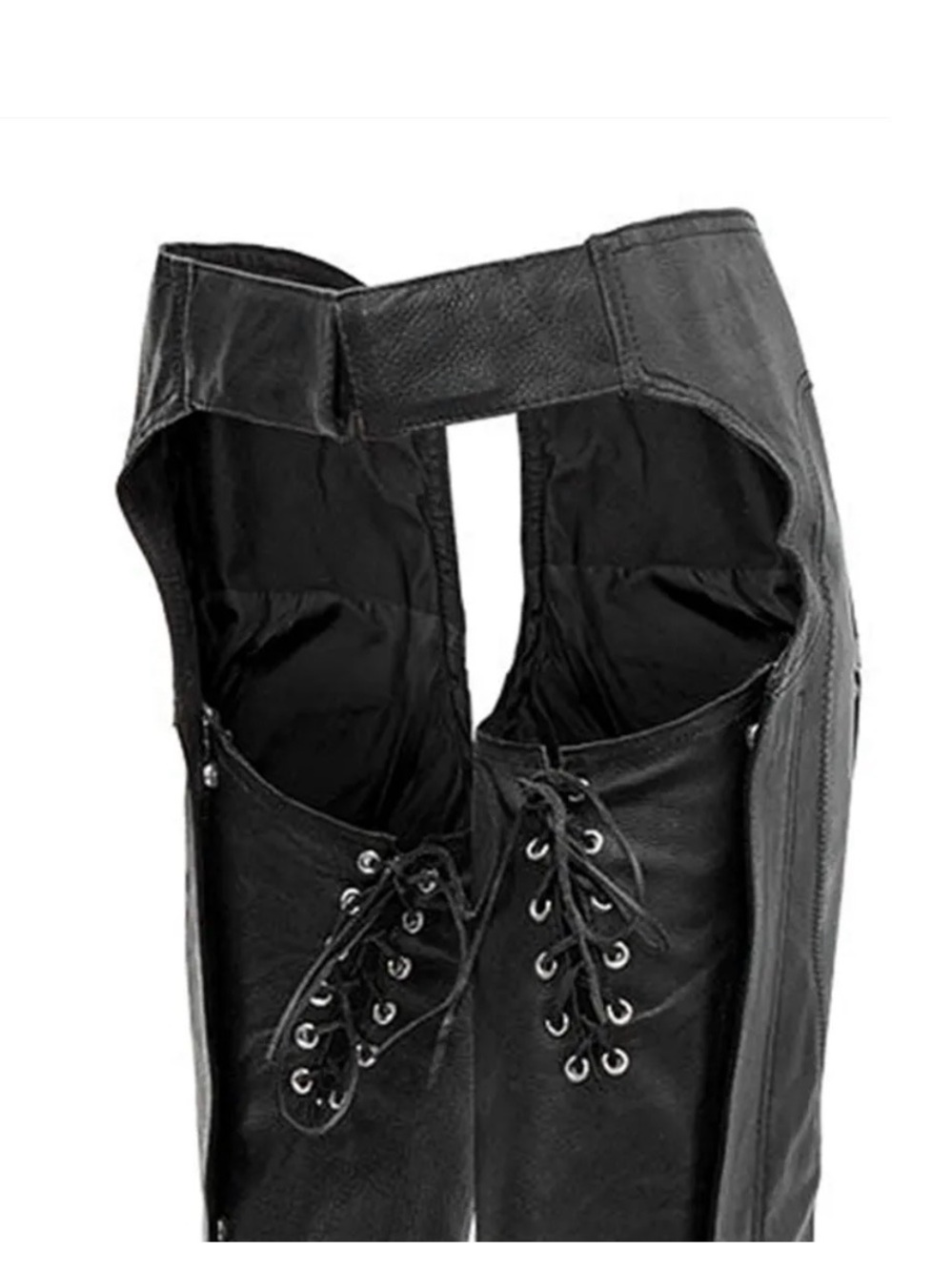 First Mfg Co. Sissy Black Leather Lace-Up Chaps